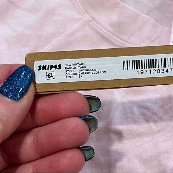 NWT Skims New Vintage Raglan Tank Crewneck Pullover Sleeveless Cherry Blossom 3X - Picture 2 of 4